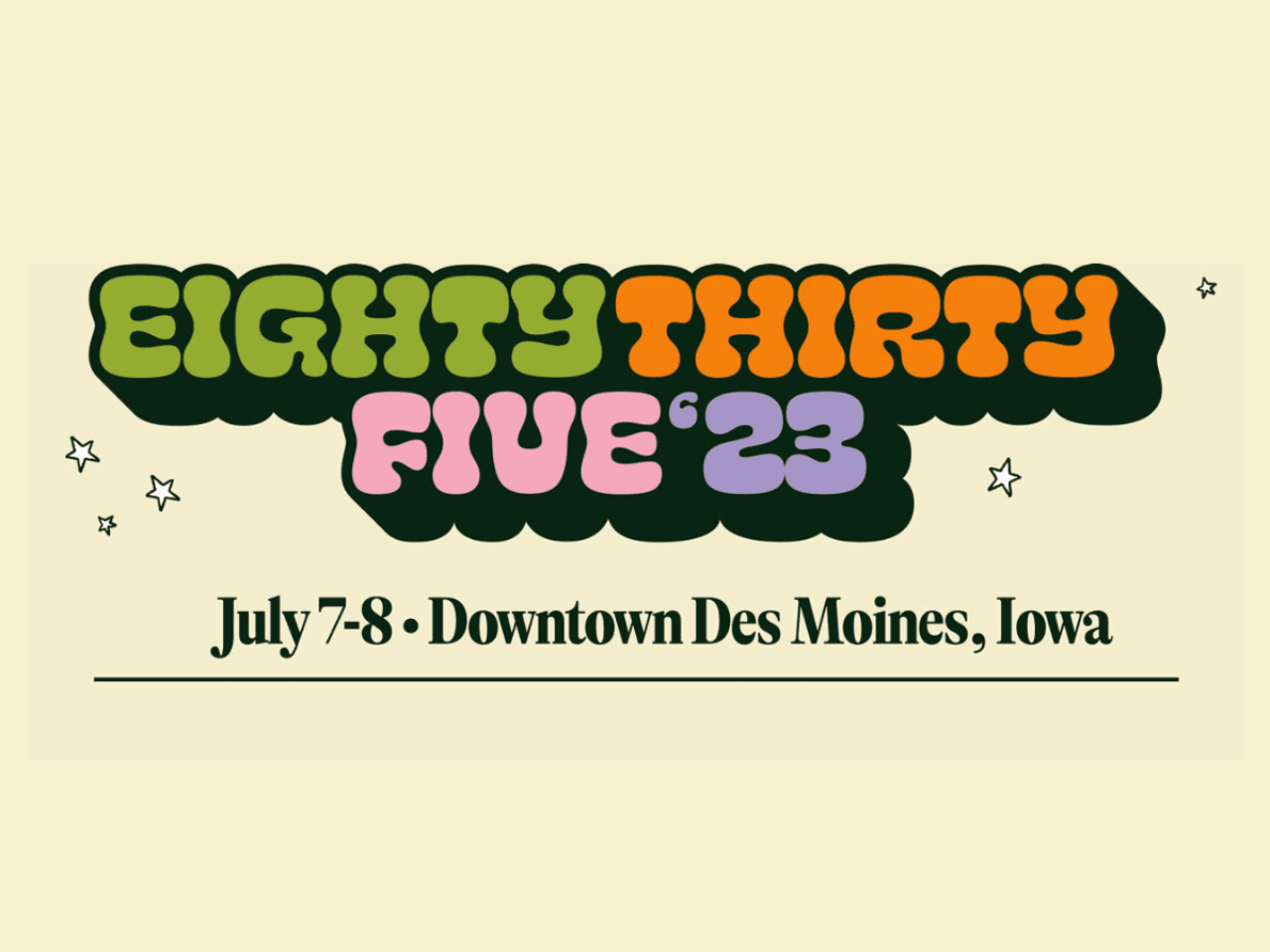 Ad for Eighty Thirty Five fest near our hotel in downtown Des Moines, IA