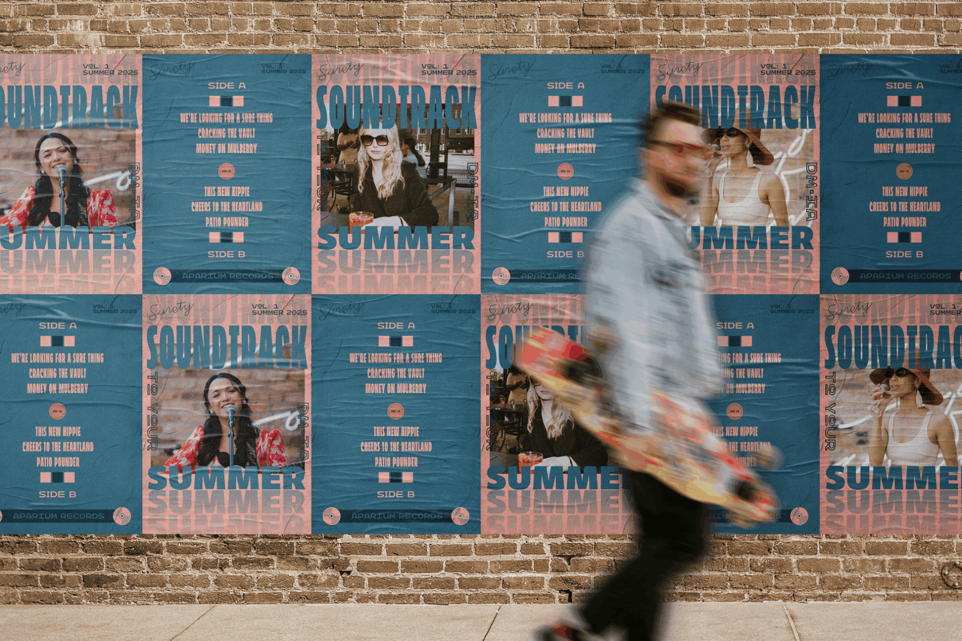 Person in front of Surety Concert Poster Wall
